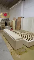 #07771  Luxury Bedroom Set Upholstered Soft Wall Panel Background Interior Decoration Custom High Big Headboard Villa Bed