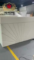 #07706  Luxury Bedroom Set Upholstered Soft Wall Panel Background Interior Decoration Custom High Big Headboard Villa Bed