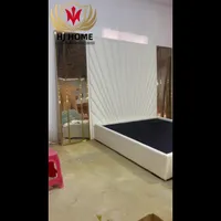 260311 Luxury Bedroom Set Upholstered Soft Wall Panel Background Interior Decoration Custom High Big Headboard Villa Bed