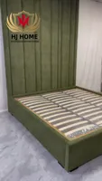 #07777 Luxury Bedroom Set Upholstered Soft Wall Panel Background Interior Decoration Custom High Big Headboard Villa Bed